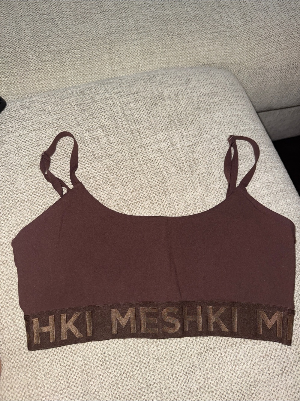 Meshki Chocolate Logo Sports Bra - Brown